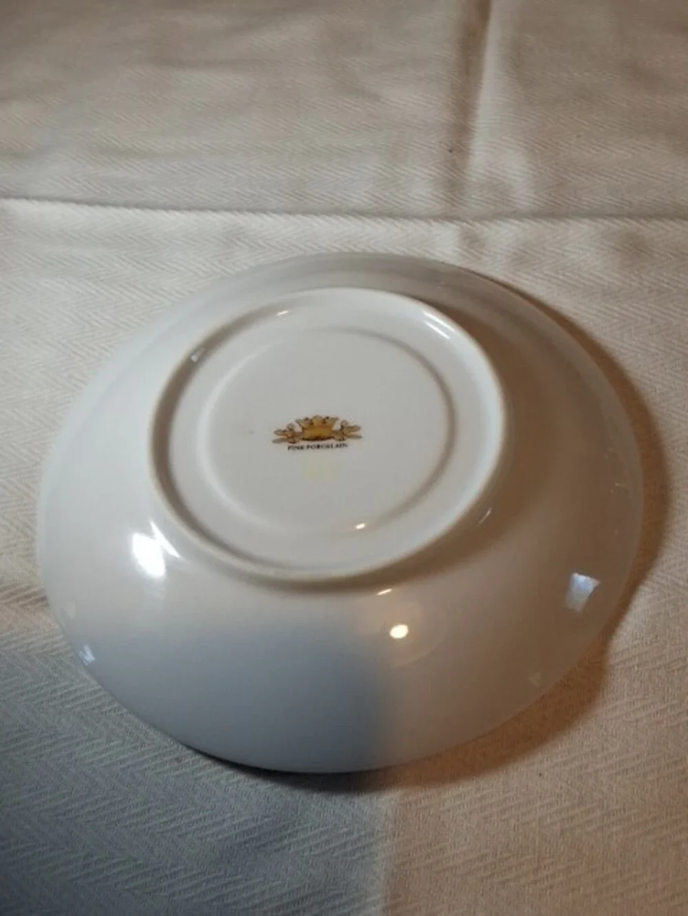 Porcelain Saucer with Cobalt Blue and Magenta Floral Accent